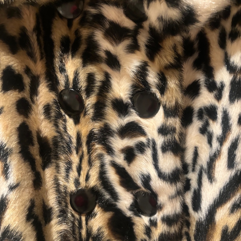 Faux Leopard Jacket with 3/4 sleeve Laundry by Shelli Segal size Small - Picture 5 of 6